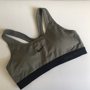 NIKE PRO GRAY SPORTS BRA
